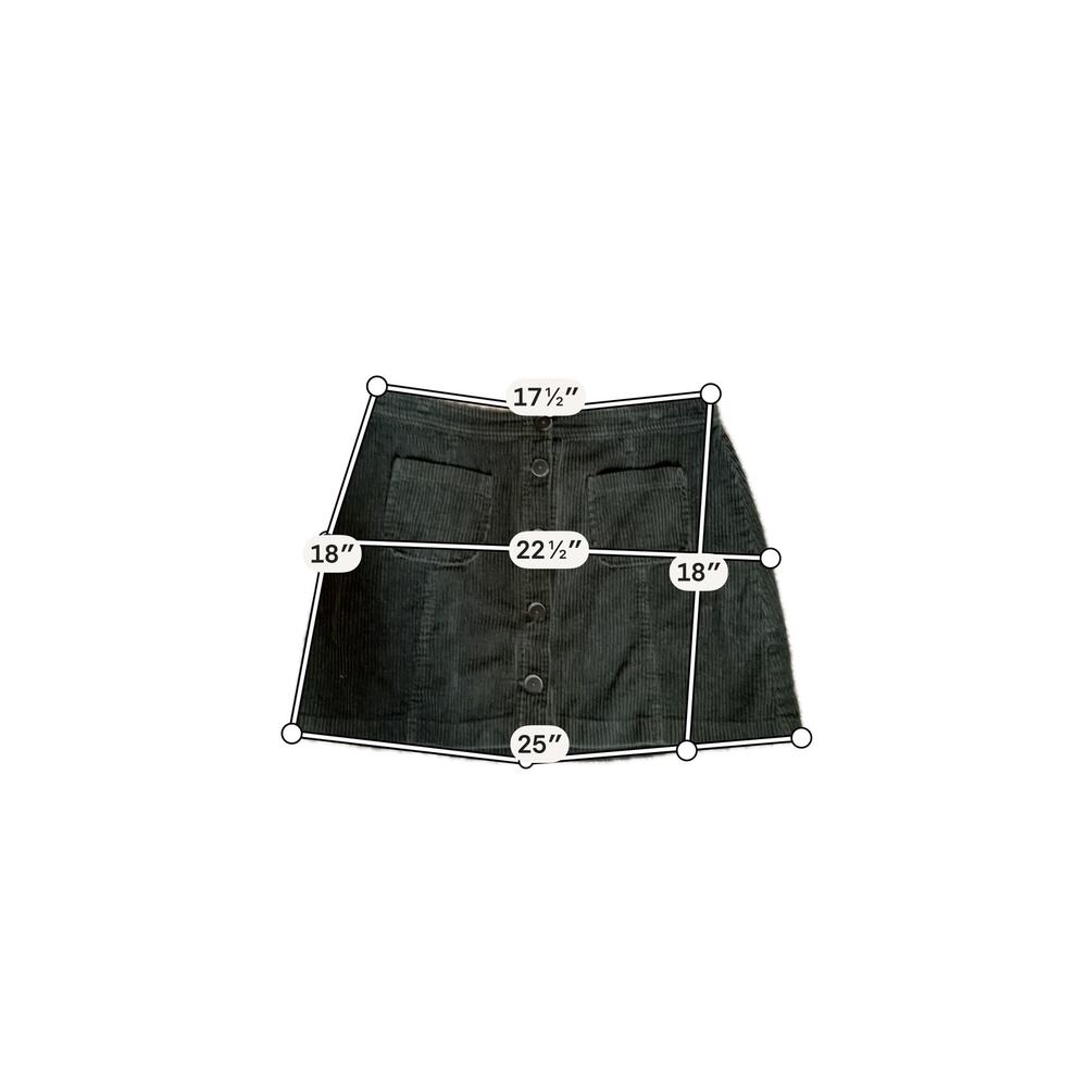 3 for $9 For the Republic green corduroy skirt L no size tag - Picture 2 of 4